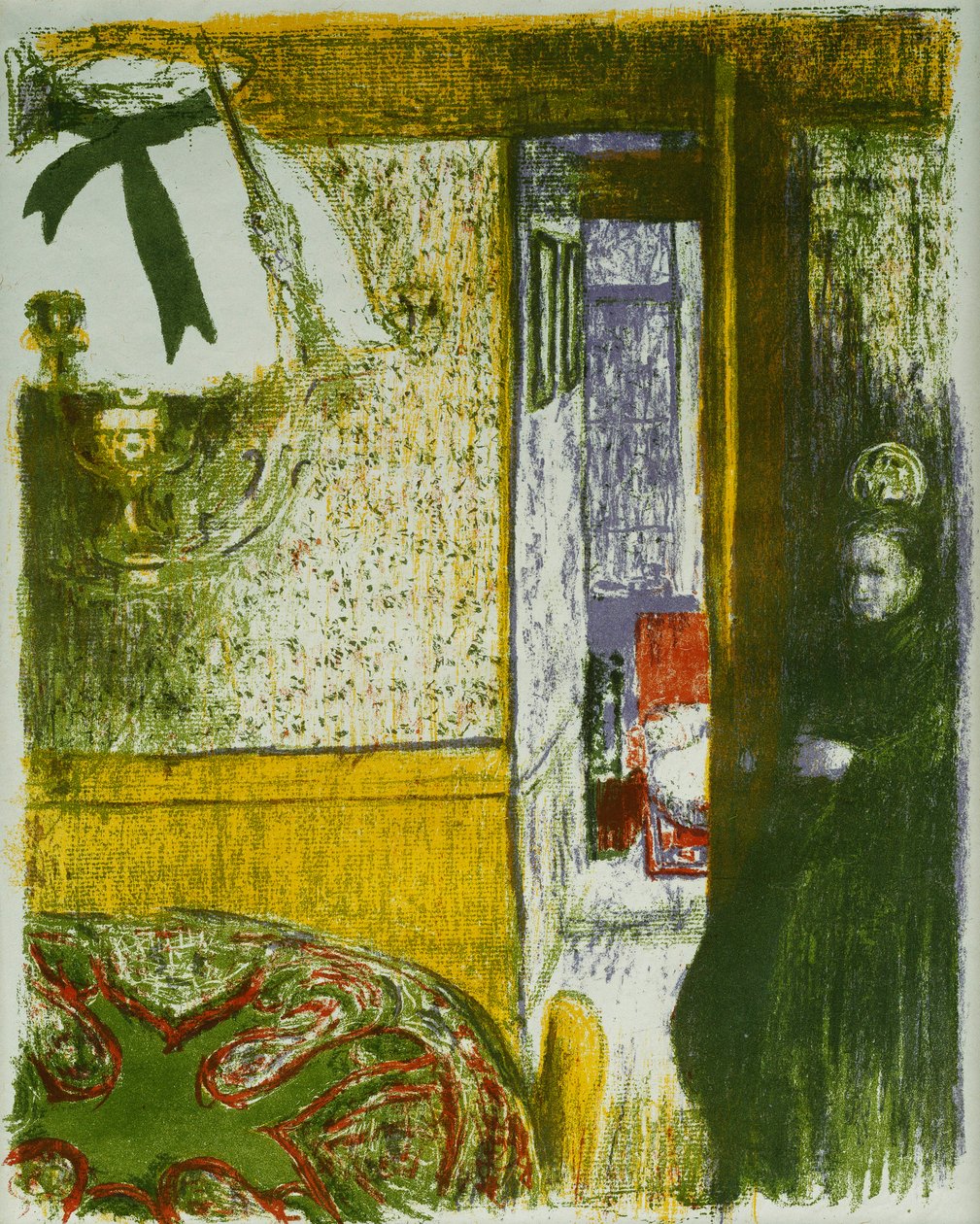 带有悬挂灯的内饰，来自风景和室内设计； Interieur a la Suspension，来自Paysages et Interieurs，1899年 作者 爱德华·维拉德