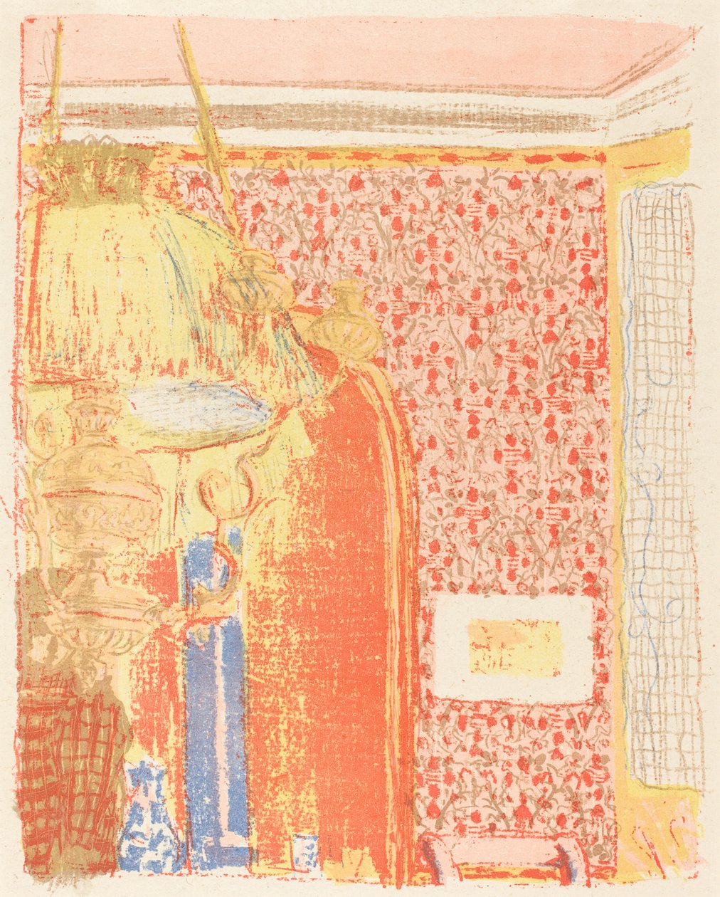 带有粉色壁纸的室内装饰III Interieur aux tentures roses III，约1896年出版，1899年。 作者 爱德华·维拉德