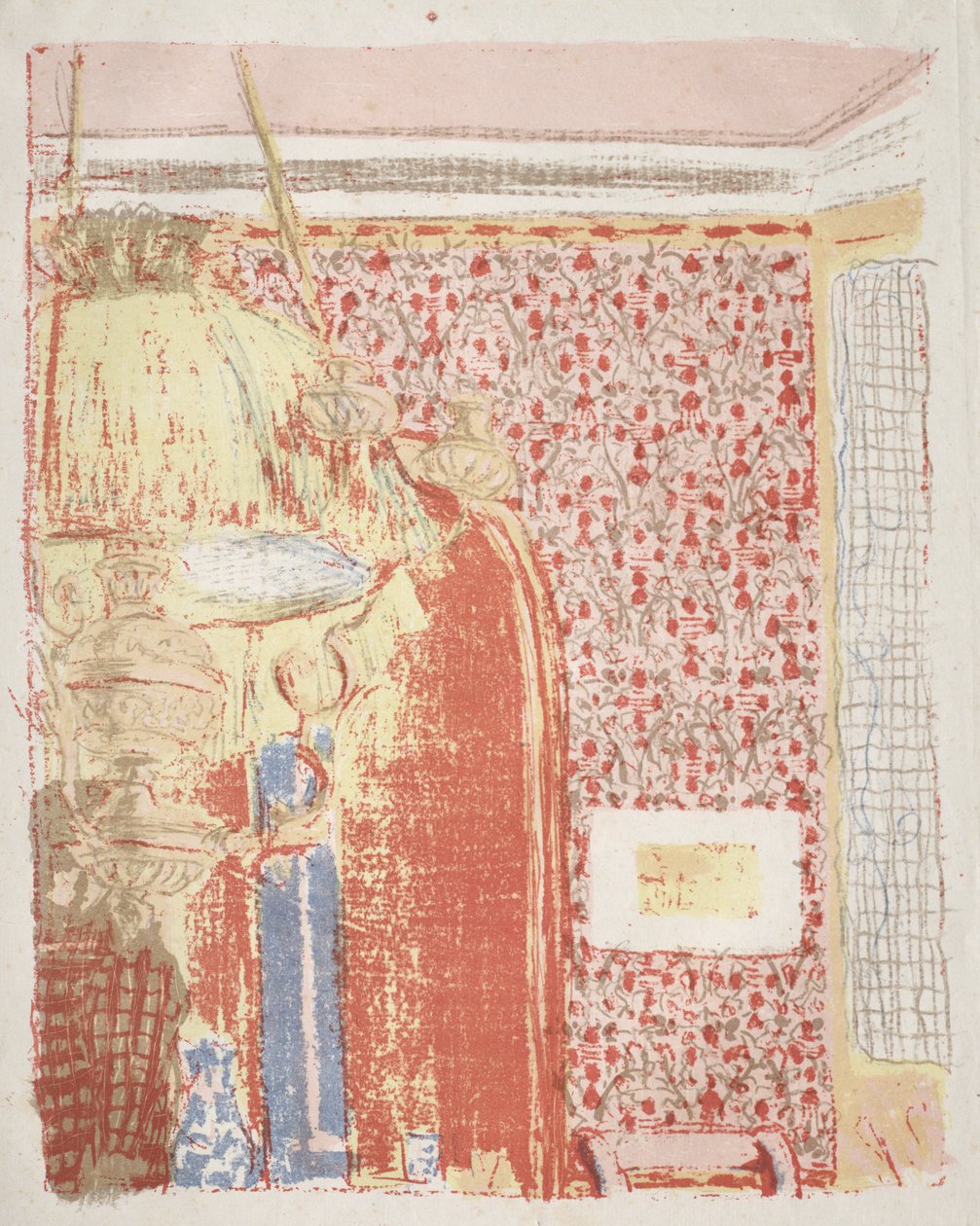 室内装饰与粉色壁纸 II 作者 爱德华·维拉德
