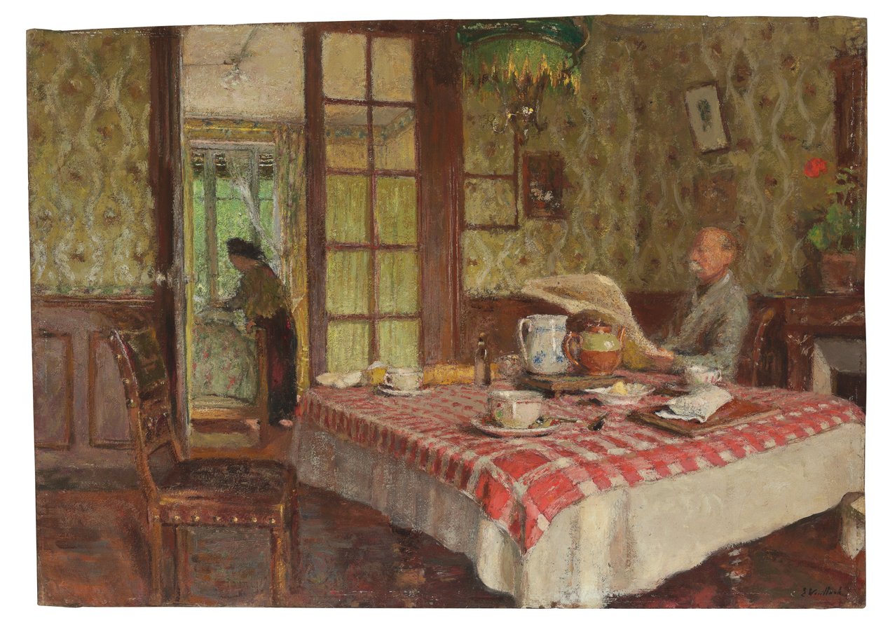 在餐厅里读书，沃克森，1924年 作者 爱德华·维拉德