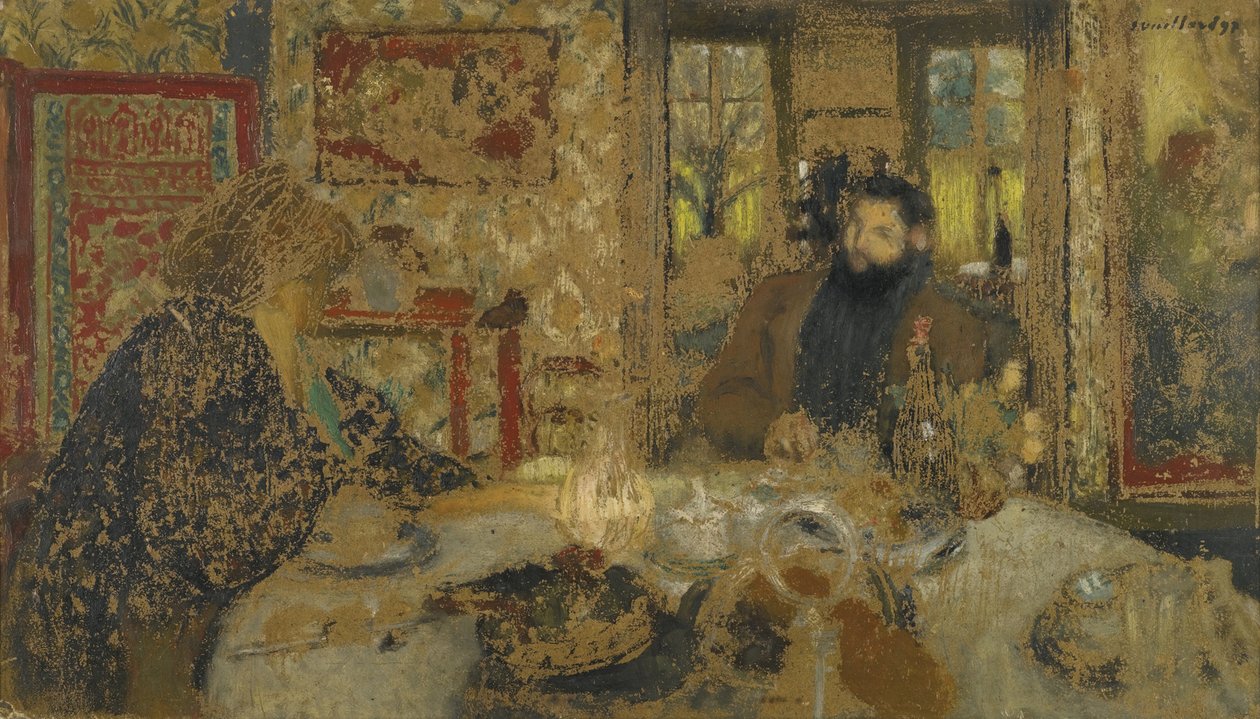 午餐。米西亚（Misia）和西帕（Cipa）在维伦纽夫（Villeneuve），1897年 作者 爱德华·维拉德