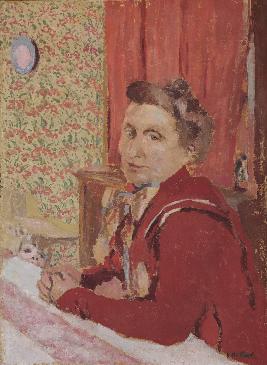 罗素夫人穿着红褐色浴袍；罗素夫人穿着红棕色长袍，1901年 作者 爱德华·维拉德