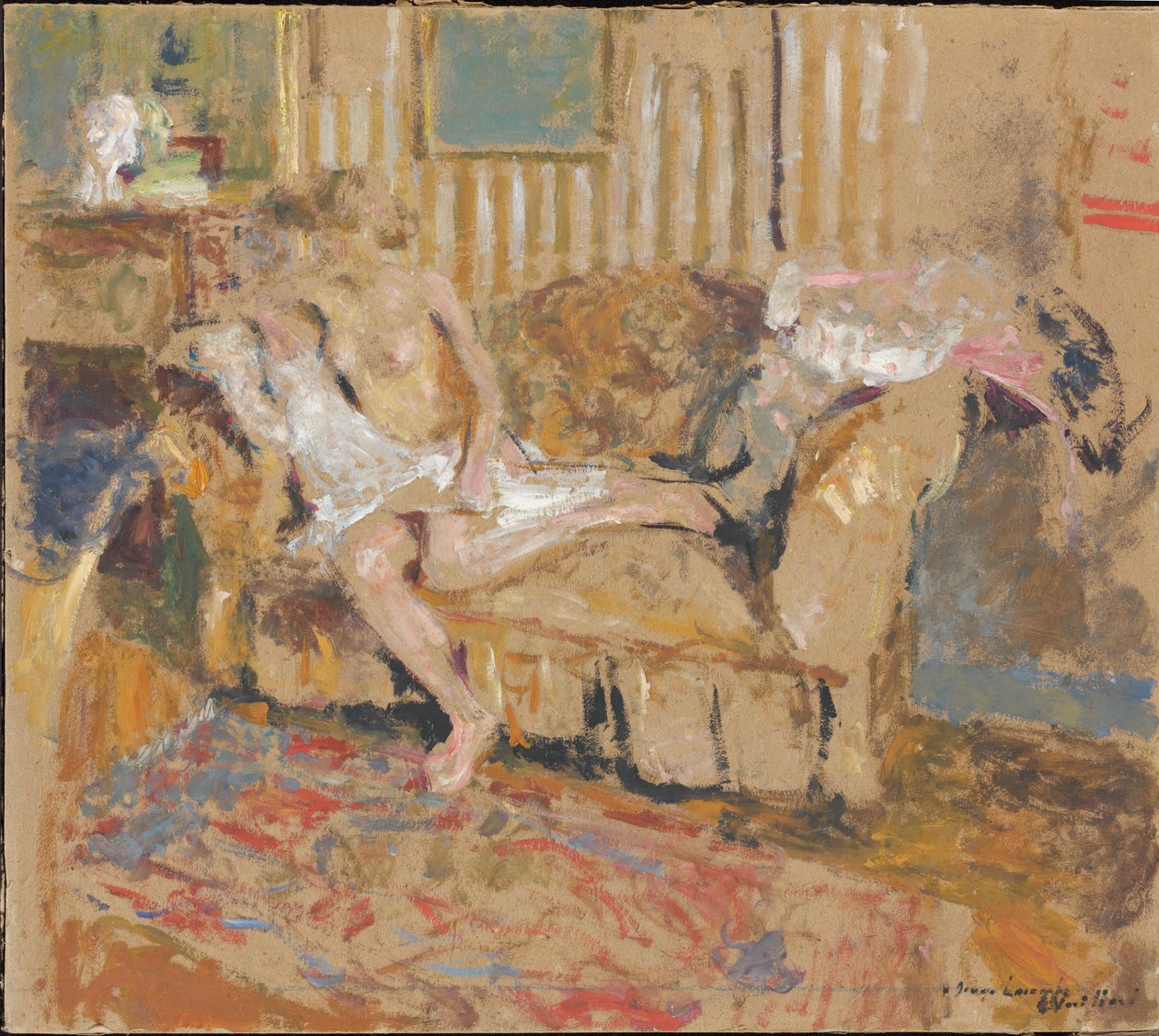 条纹画室里的裸体，约1905年。 作者 爱德华·维拉德