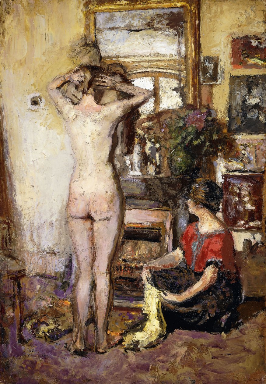 室内裸体赤裸的内饰，1923年 作者 爱德华·维拉德