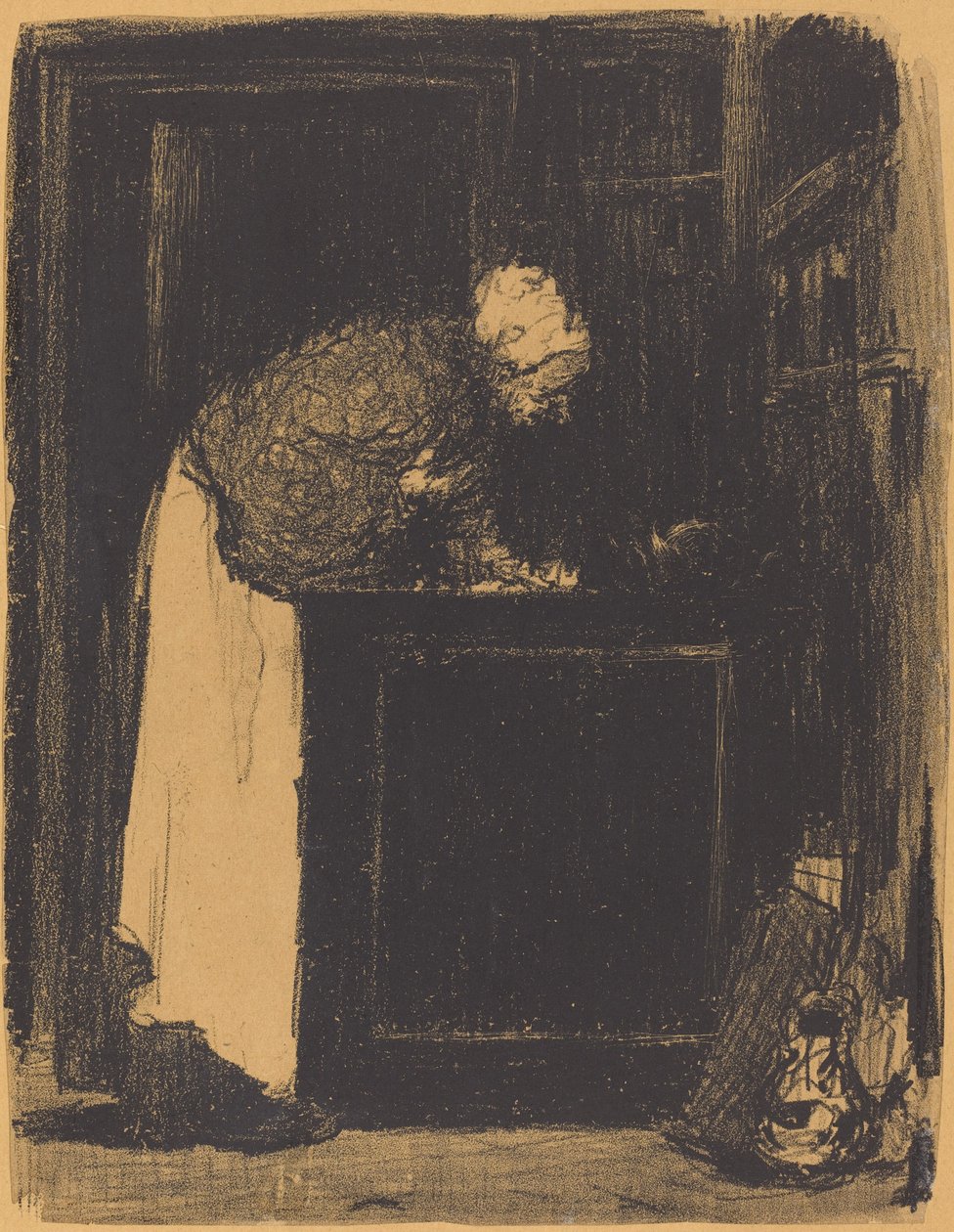 炉边的老妇人 Vielle Femme au Fourneau, 1893. 作者 爱德华·维拉德