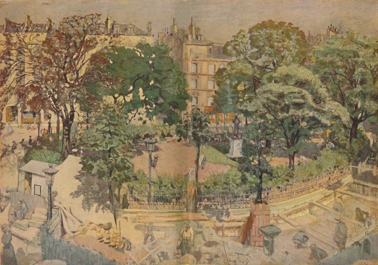 从画家的窗户看Vintimille广场，1917年，1917年，1946年 作者 爱德华·维拉德