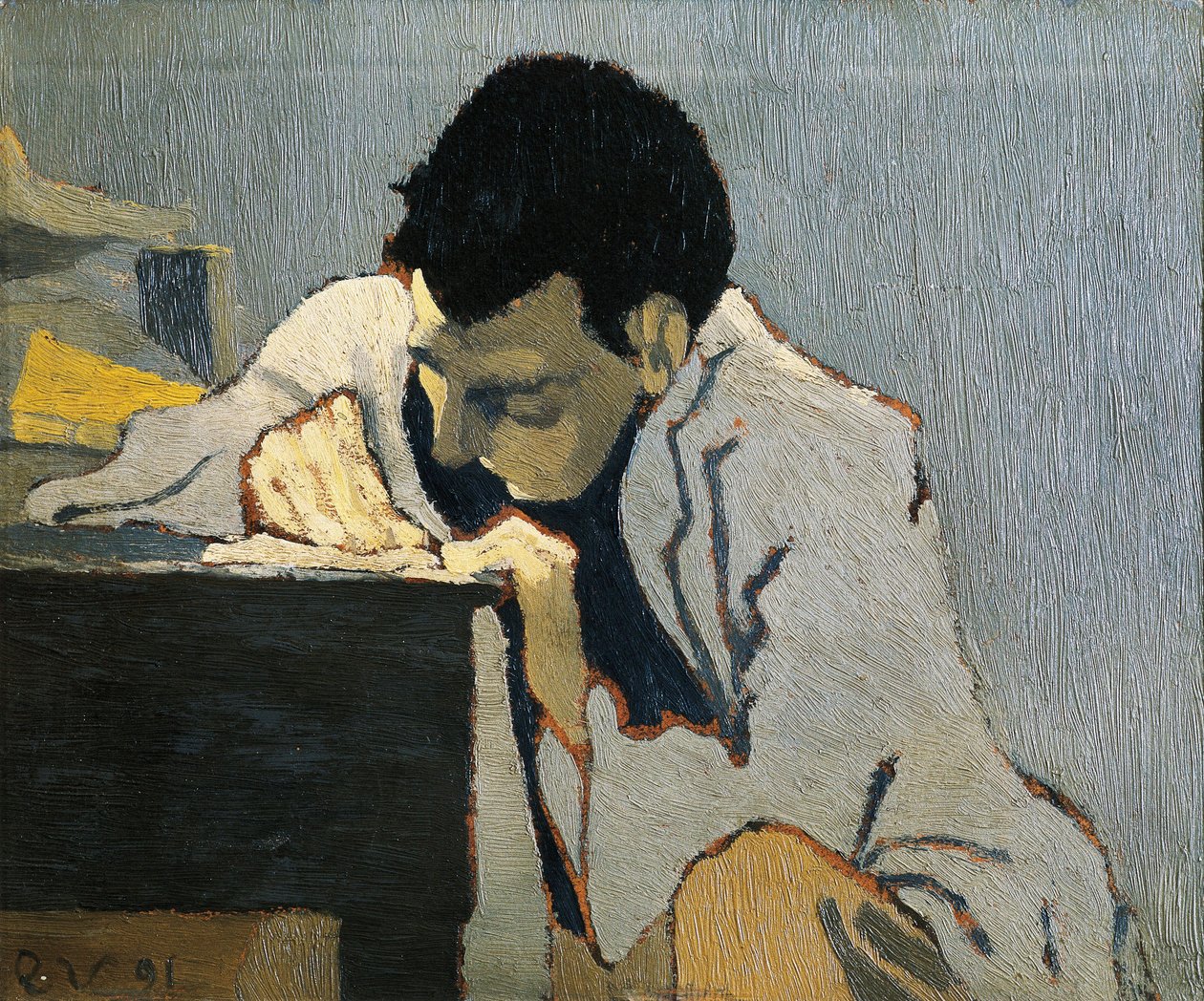 Aurelien Lugne-Poe 的肖像。 爱德华·维尔拉德 (1868-1940) 的绘画 作者 爱德华·维拉德