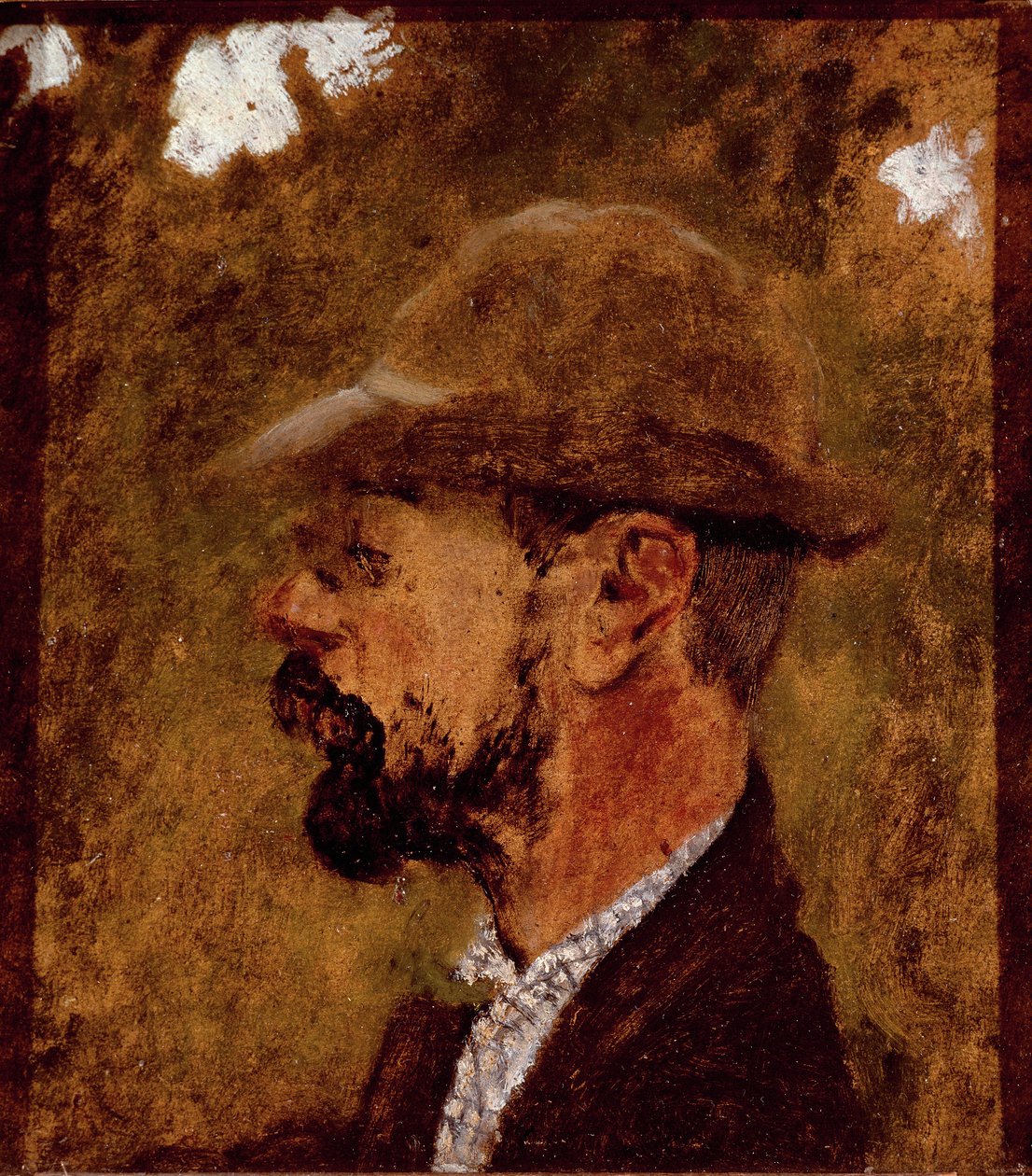 Portrait of the painter Henri de Toulouse Lautrec by profile (oil on canvas) 作者 爱德华·维拉德