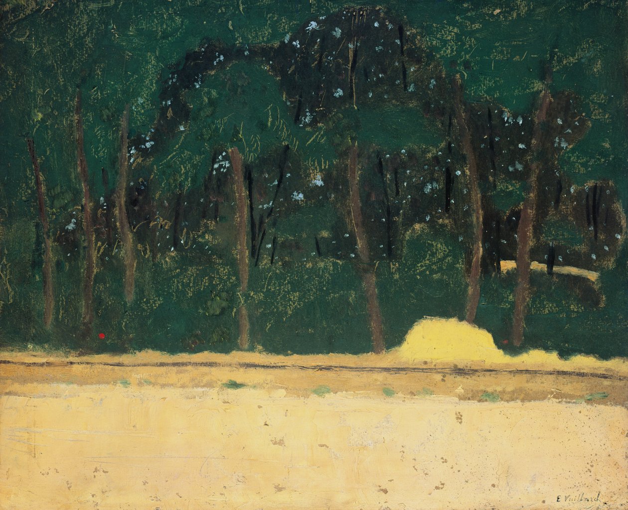 在森林边缘的路线，c.1904（木材上的纸板上的油） 作者 爱德华·维拉德
