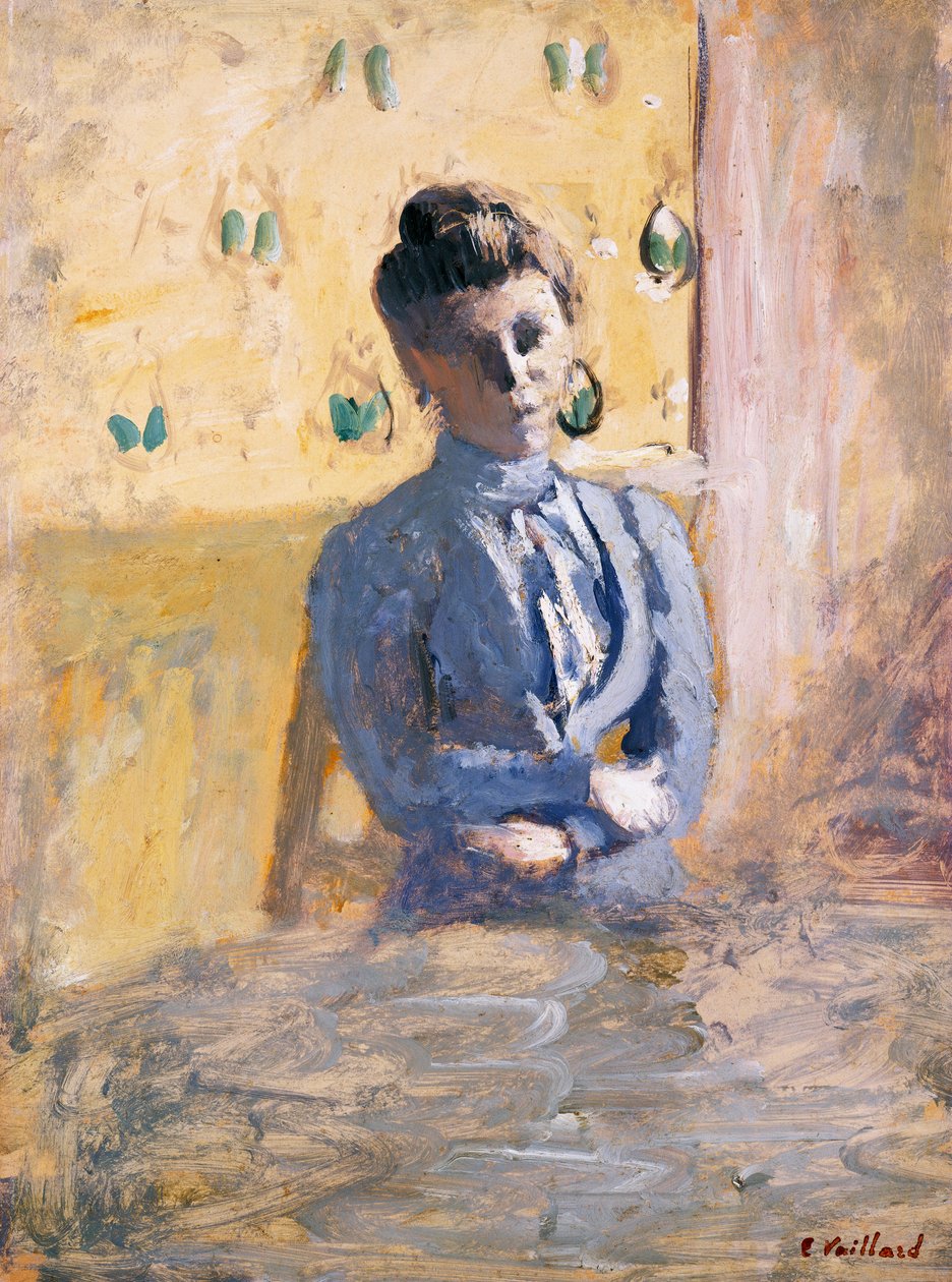 坐着蓝色的女人，约1899年 作者 爱德华·维拉德