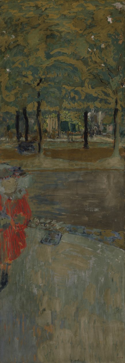 The Garden of La Muette à Passy, Paris, c.1906-1907 (distemper on paper on canvas) 作者 爱德华·维拉德