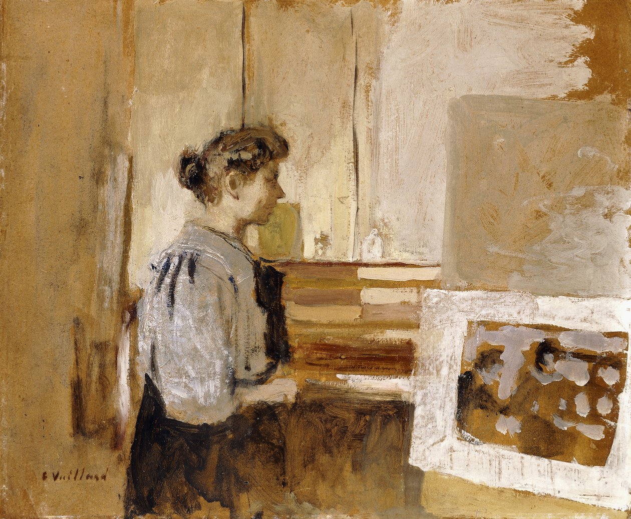 工作室里的女人，约1915年 作者 爱德华·维拉德
