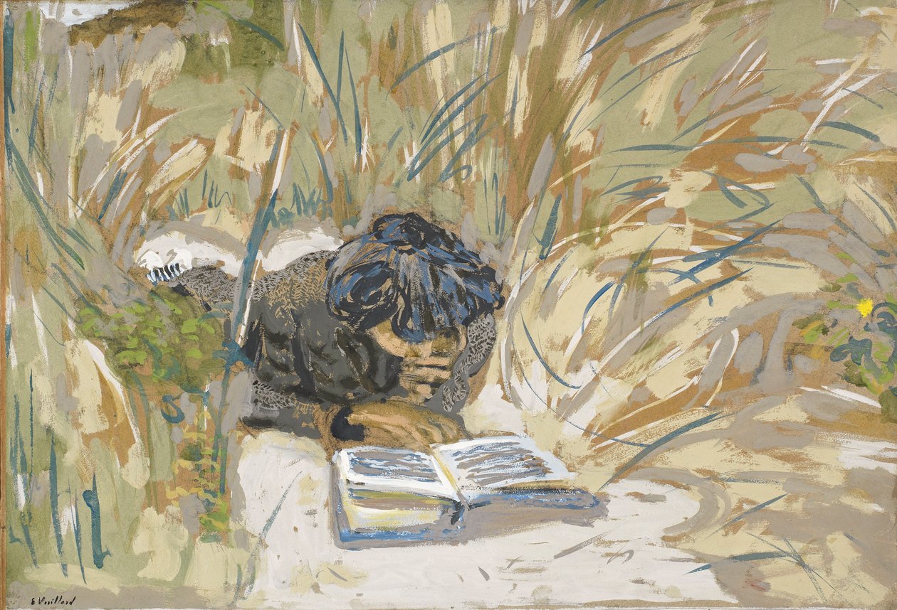 女人阅读，c.1909（纸上的犬瘟热） 作者 爱德华·维拉德