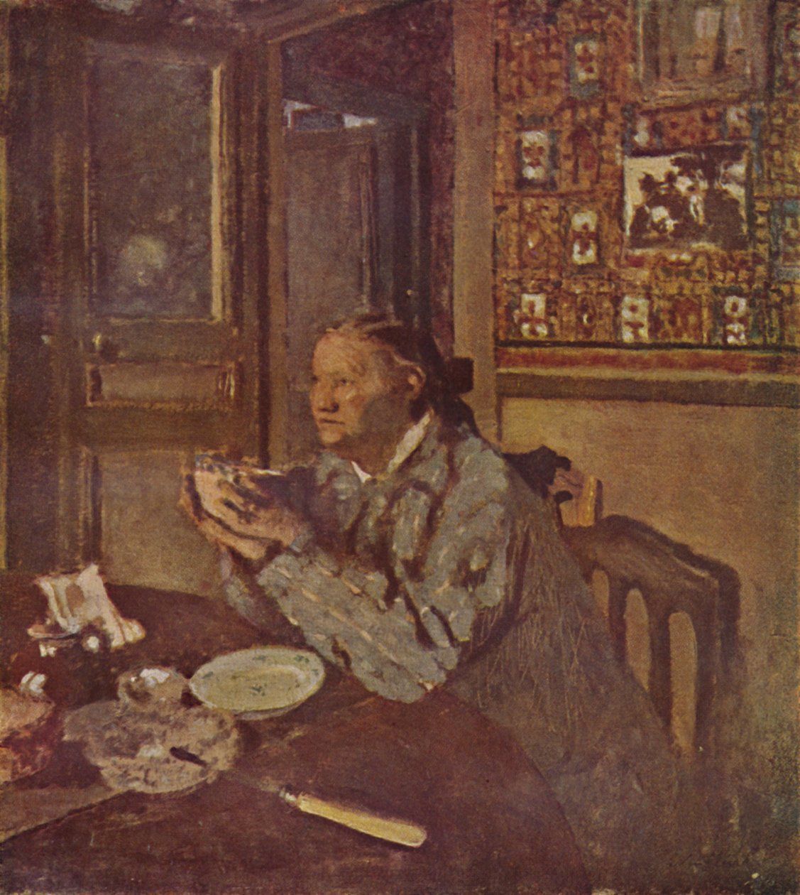 带碗的女人大约1897年，c1897年，1946年 作者 爱德华·维拉德