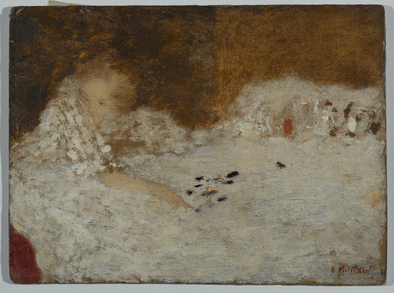 年轻女子在床上，1894年 作者 爱德华·维拉德