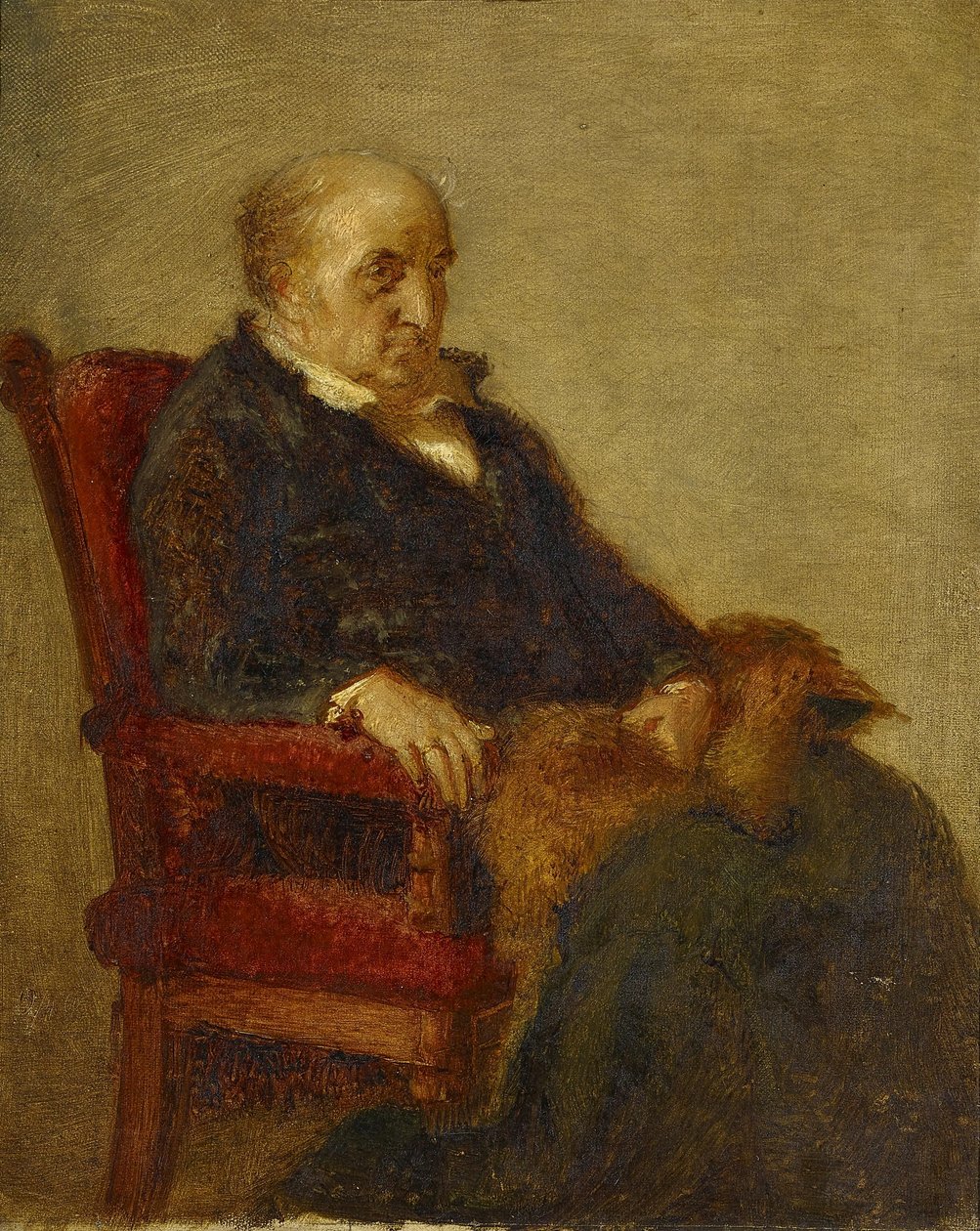 德语：Studie für das Porträt von Wilhelm von Schadow 威廉-冯-沙朵肖像研究 作者 爱德华·本德曼