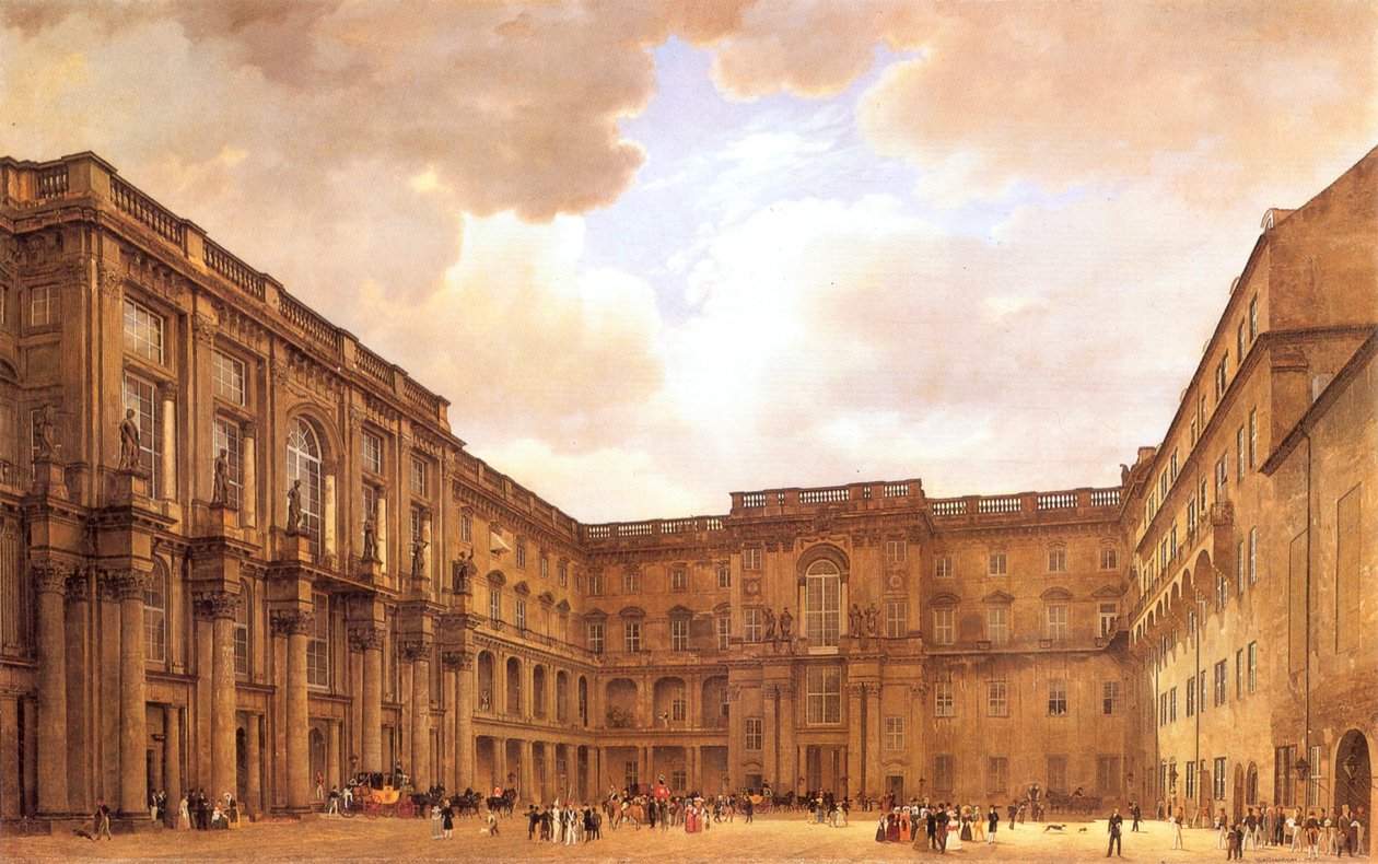 德语: Schlüterhof im Berliner Schloss
俄语：Schlüterhof im Berliner Schloss 作者 约翰·菲利普·爱德华·盖特纳