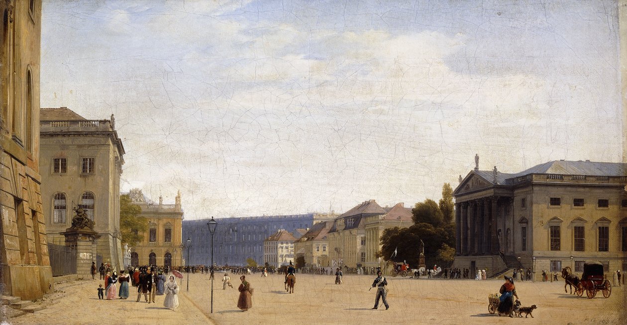 林登大街（Unter den Linden），柏林，1836年 作者 约翰·菲利普·爱德华·加特纳