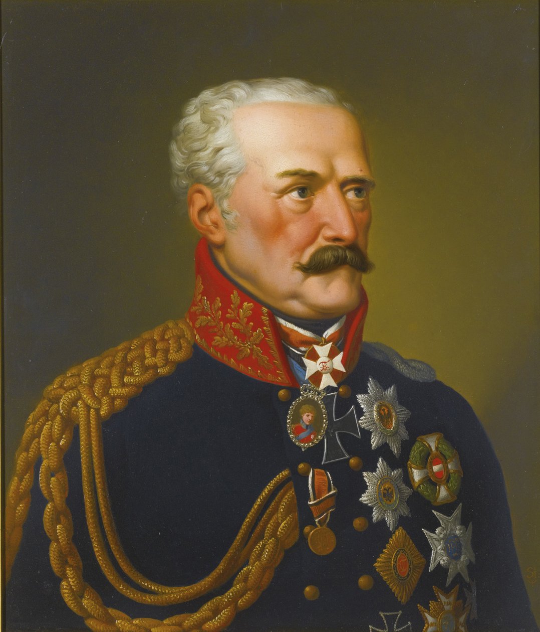Gebhard Leberecht von Blücher的肖像，Wahlstatt王子 1742-1819年 作者 爱德华·施特林