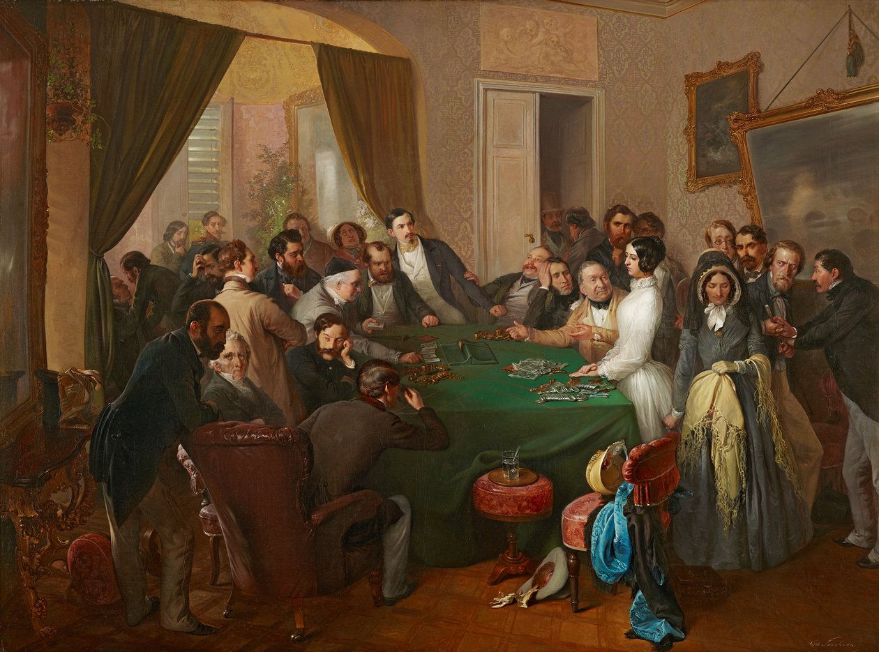 Va banque Gambling, 1840年。 作者 爱德华·斯沃博达