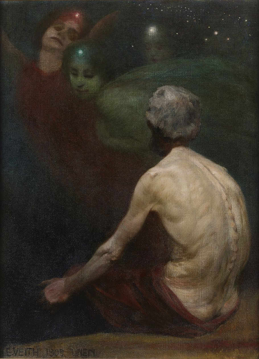 矮人阿尔贝里希（Alberich）和莱茵少女（Rhinemaidens）莱茵金（Rhine Gold），1909年。 作者 爱德华·韦斯