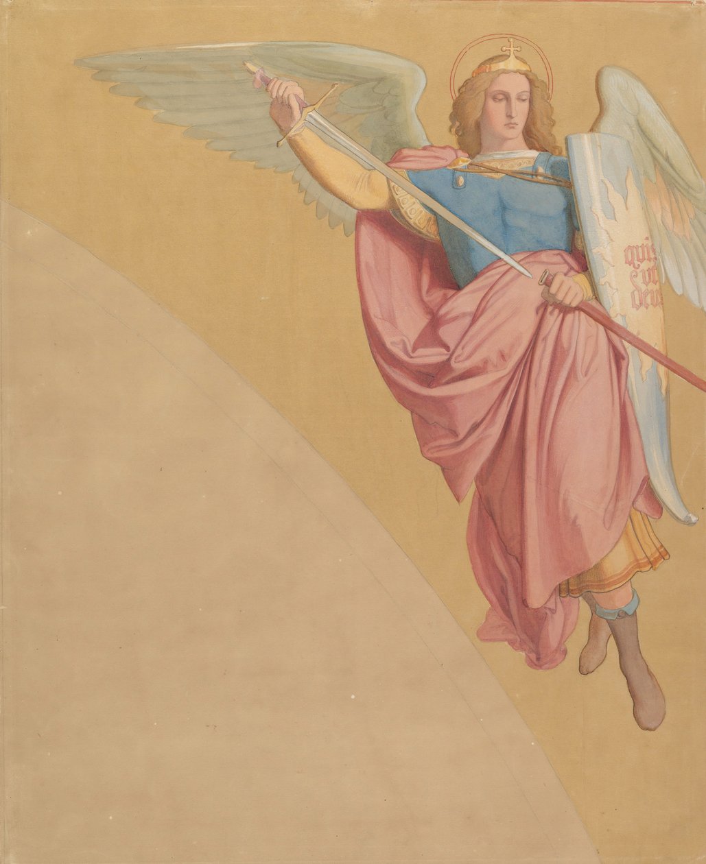大天使拔剑，1825-86。 作者 爱德华·冯·斯坦勒