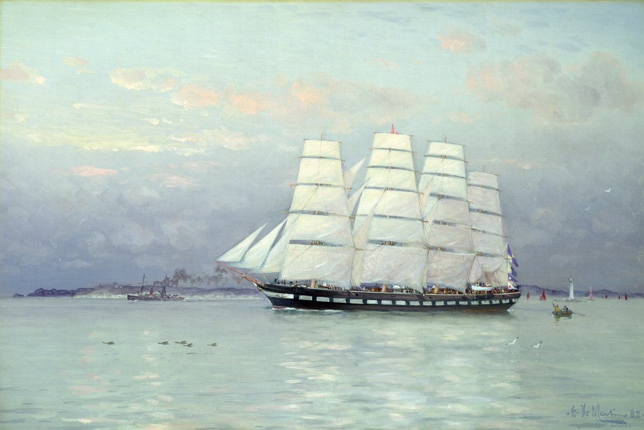 1882年满帆的外向船 作者 爱德华德马蒂诺