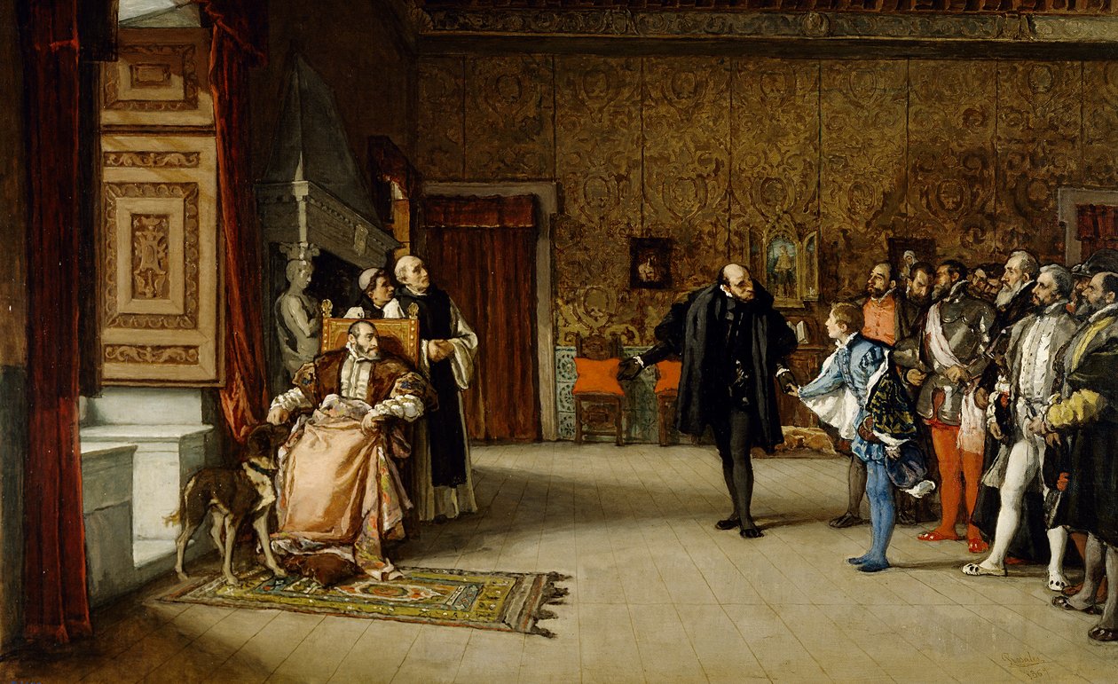 Juan de Austrias在1869年在Yuste向皇帝卡洛斯五世的演讲 作者 爱德华多·罗萨莱斯（Eduardo Rosales）