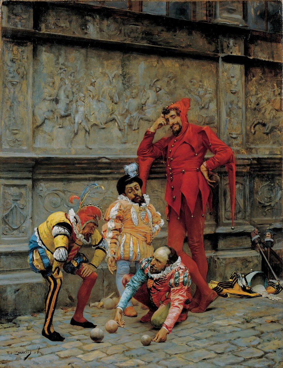 开玩笑的玩Cochonnet，1868年 作者 爱德华多·扎马科伊斯（Eduardo Zamacois y Zabala）