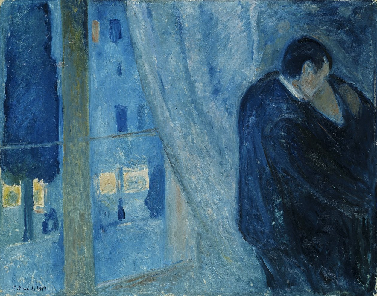 靠窗户亲吻 作者 爱德华·蒙克