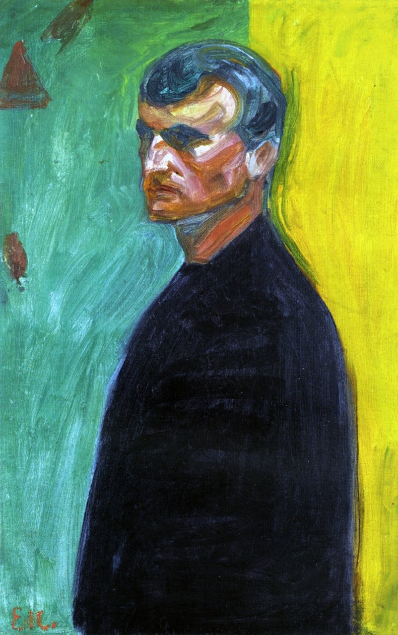 自画像，c.1904 作者 爱德华·蒙克