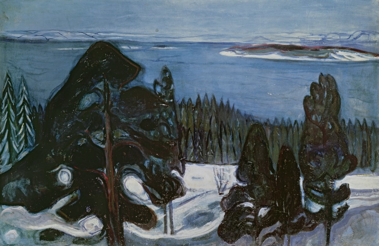 冬夜，c.1900 作者 爱德华·蒙克