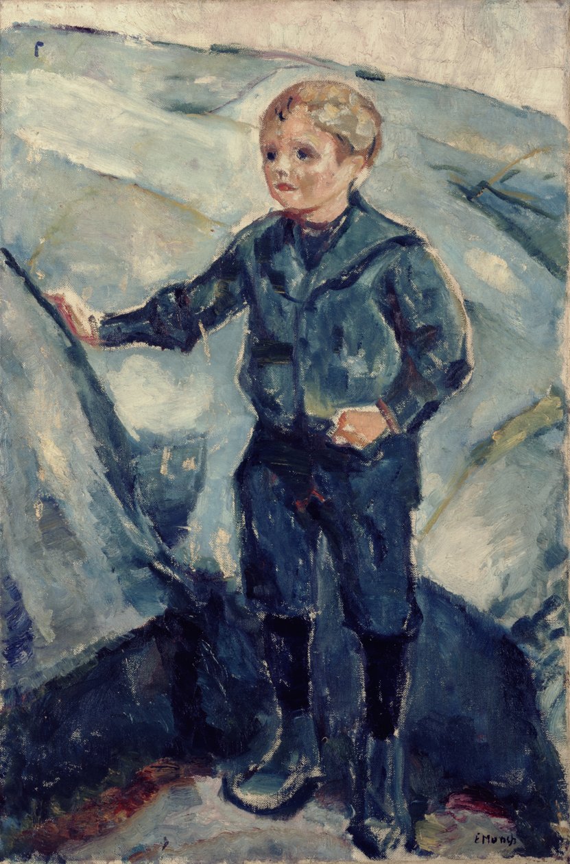 蓝色的男孩，c.1900 作者 爱德华·蒙克