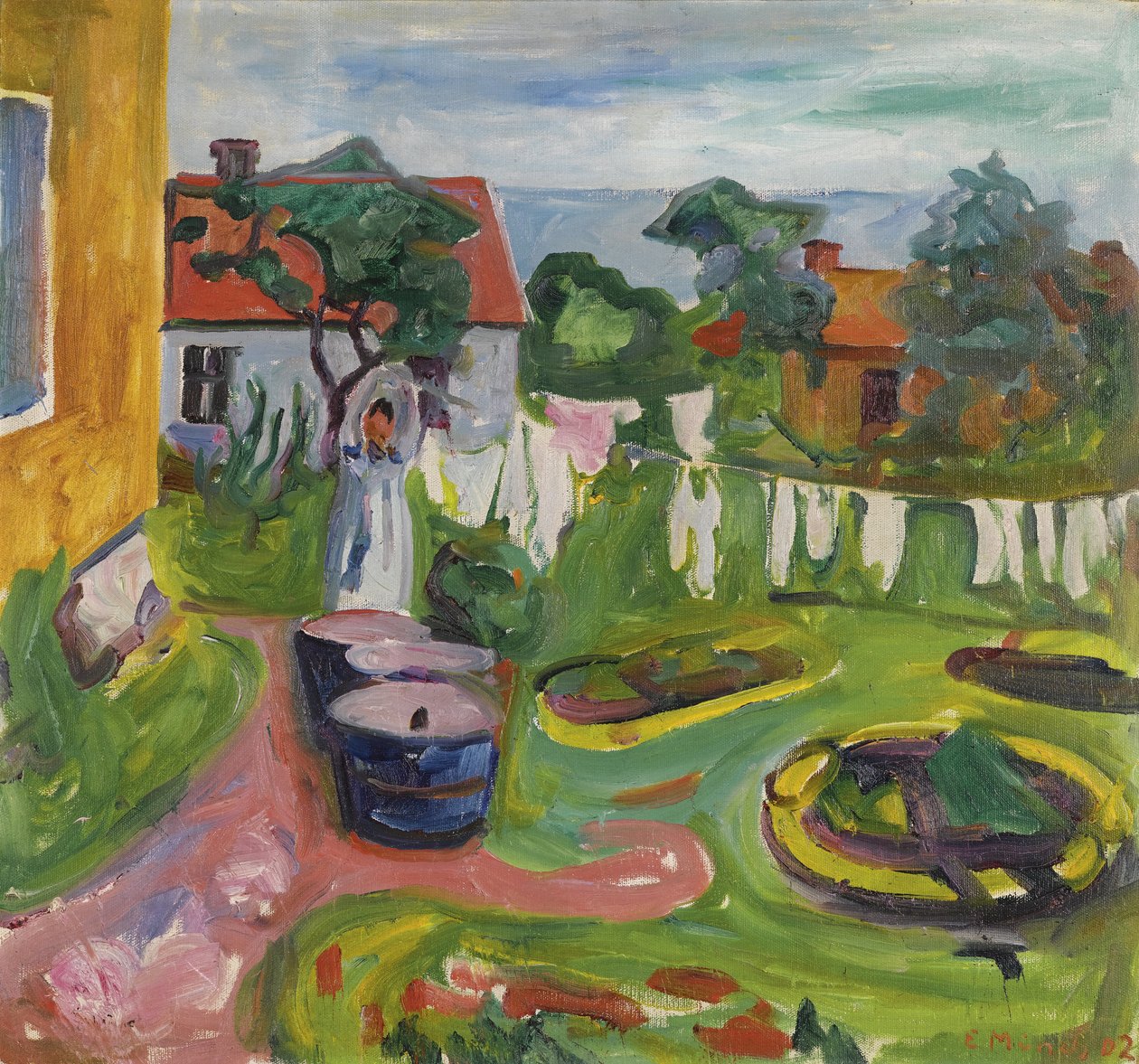 衣服在 Asgardstrand par Munch, Edvard (1863-1944) 作者 爱德华·蒙克