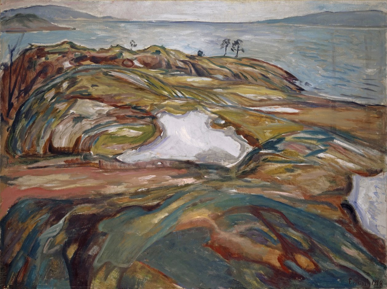 沿海风景，1918年 作者 爱德华·蒙克