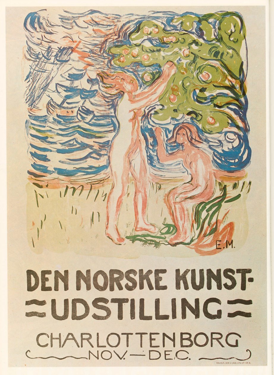 爱德华-蒙克"Den Norske Kunst-Udstilling，夏洛滕堡"（石版画） 作者 爱德华·蒙克