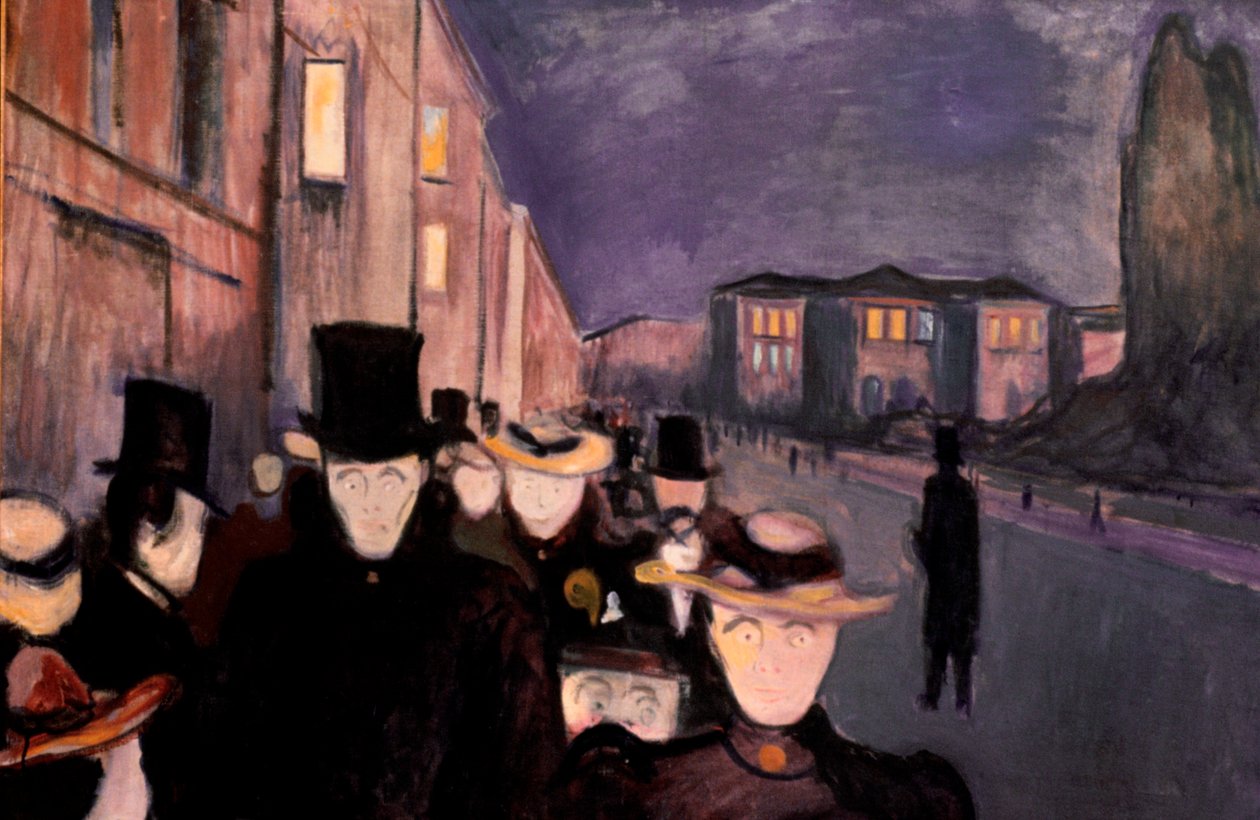 1892年，卡尔·约翰（Karl Johan）傍晚 作者 爱德华·蒙克