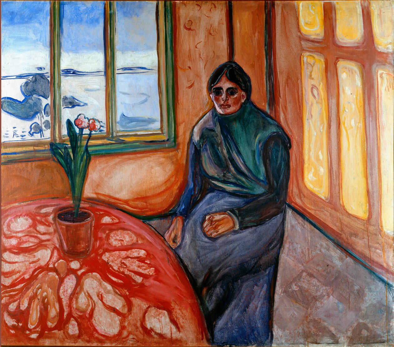 Melancolie (Laura) Painting by Edvard Munch (1863-1944) 1899 Sun. 110x126 cm Oslo, Kommunes Kunstsamlinger Munch-Museet (Musee Munch) 作者 爱德华·蒙克