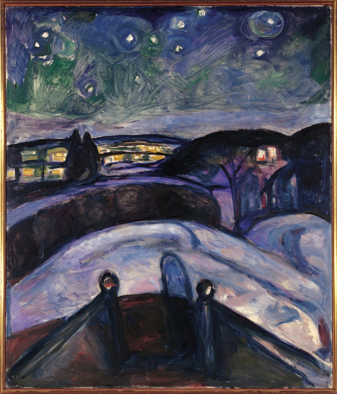 挪威，奥斯陆，星夜 作者 爱德华·蒙克