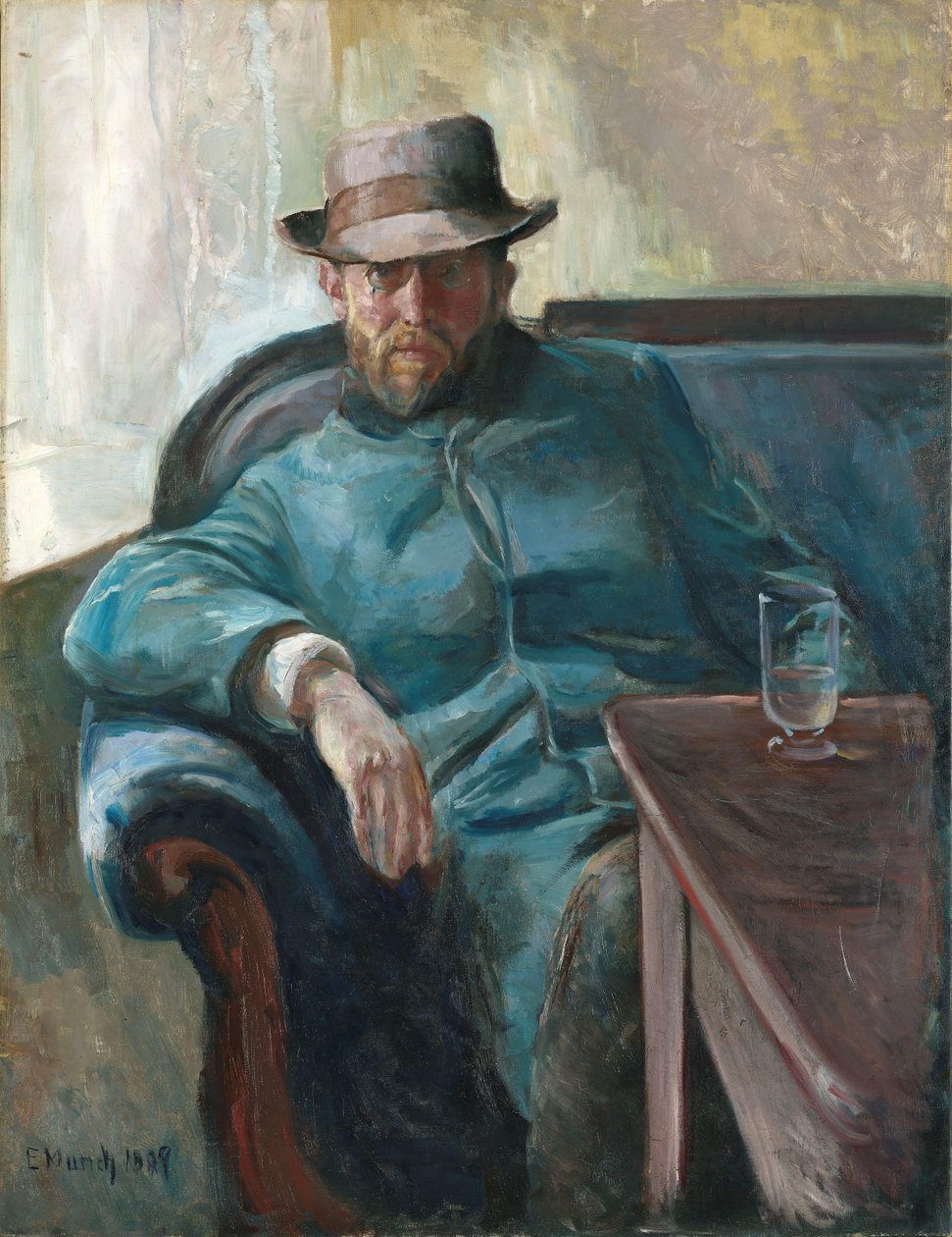 Hans Jaeger的肖像，1889年 作者 爱德华·蒙克