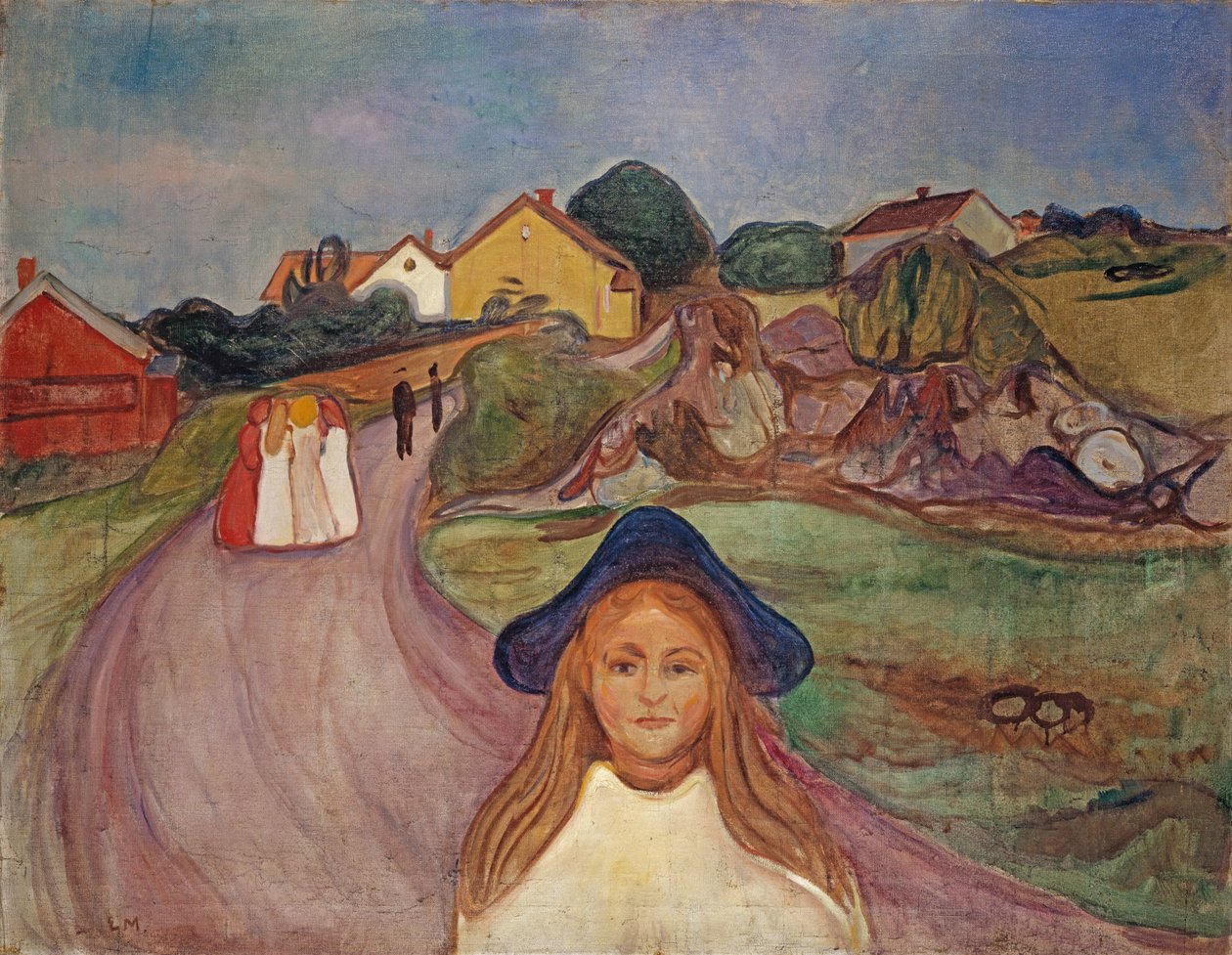 道路在Aasgaardstrand，1901年 作者 爱德华·蒙克