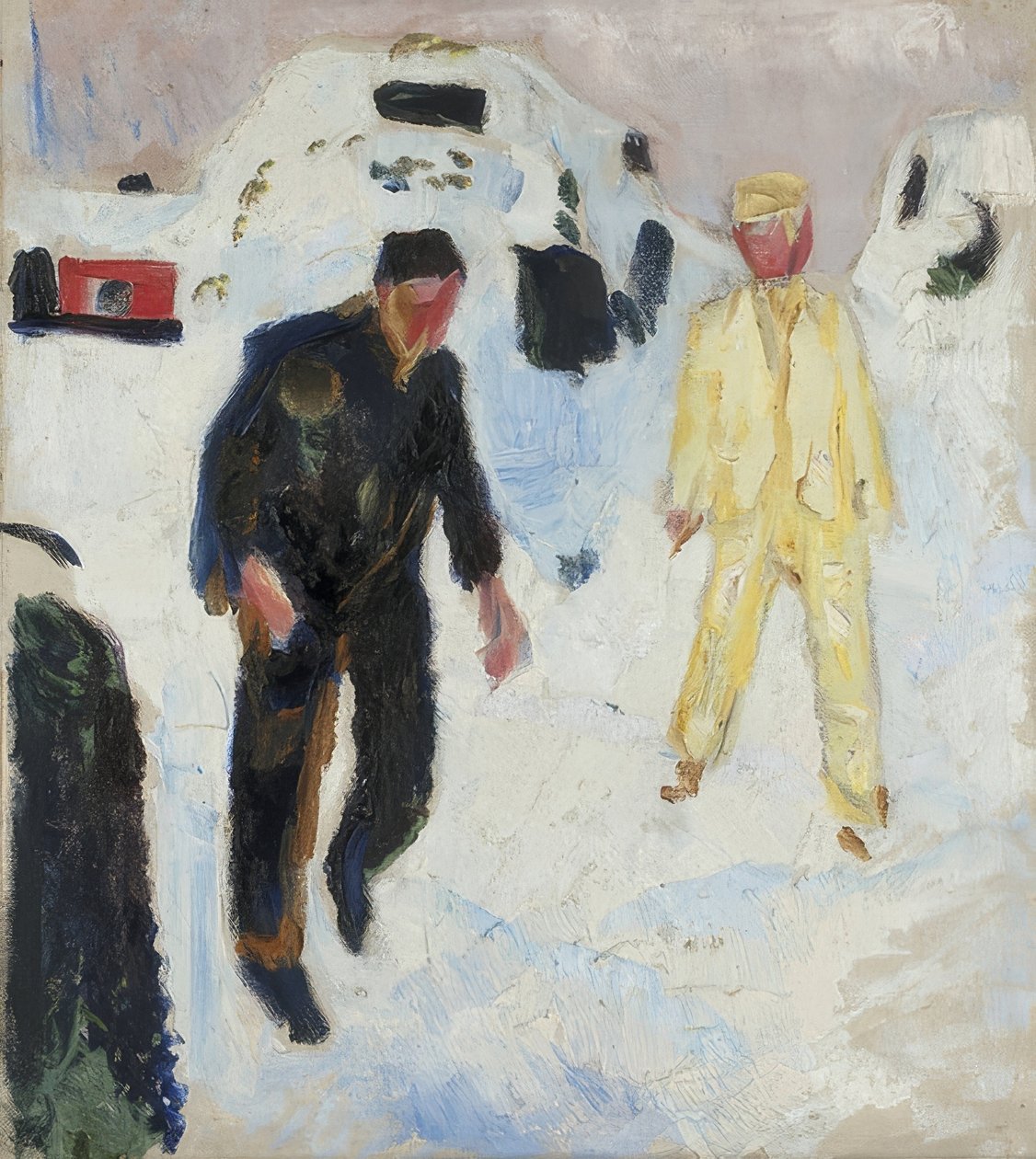 在雪地里的黑人和黑人。 1910-12 作者 爱德华·蒙克