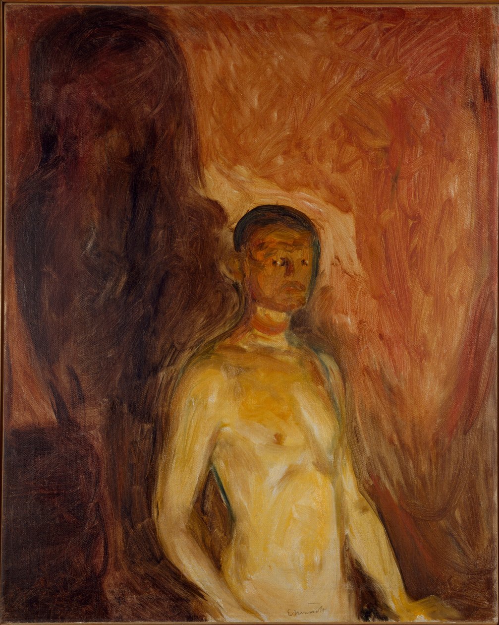爱德华·蒙克（Edvard Munch，1863-1944）《地狱自画像》的画作，约 1895 年。 太阳。 81.5x65.5 厘米奥斯陆市立艺术收藏蒙克博物馆（Musee Munch） 作者 爱德华·蒙克