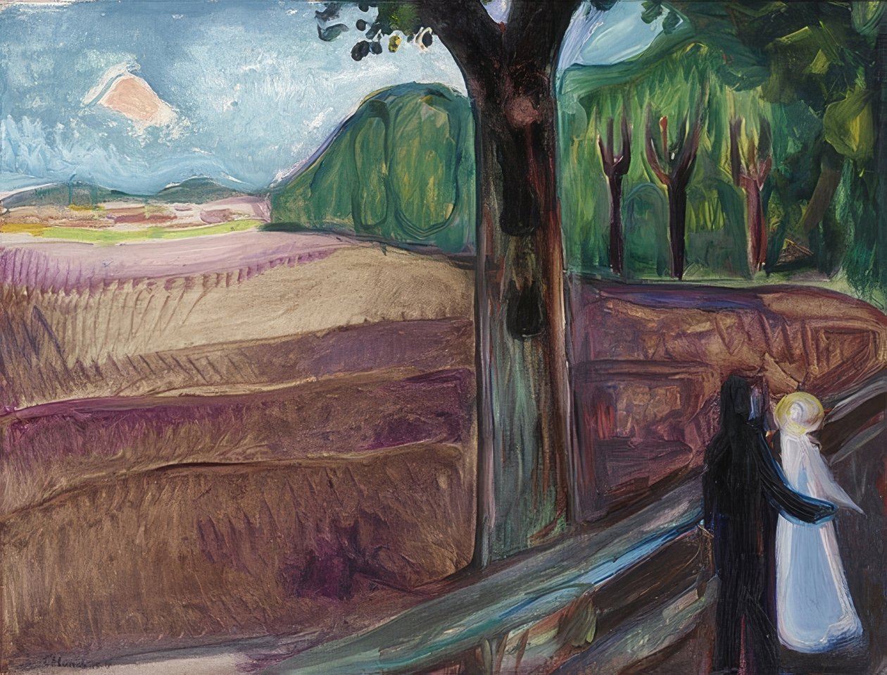 夏夜（Sommernatt）。 1917年 作者 爱德华·蒙克