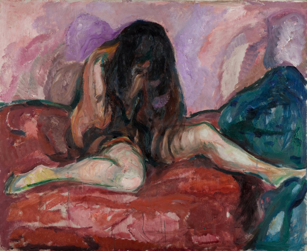 Weeping Nude par Munch, Edvard (1863-1944). Oil on canvas, size : 110x135 作者 爱德华·蒙克
