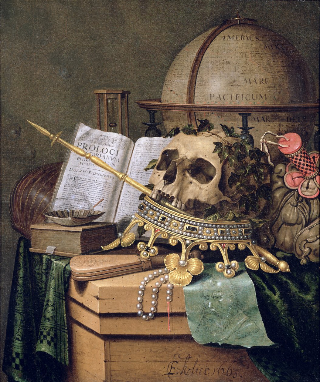 Vanitas，（寓言静物） 作者 Edwaert Colyer或Collier