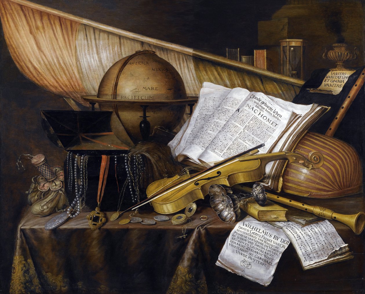 Vanitas 静物 - Edwaert Collier 的绘画（1642-1708） 作者 Edwaert Colyer或Collier