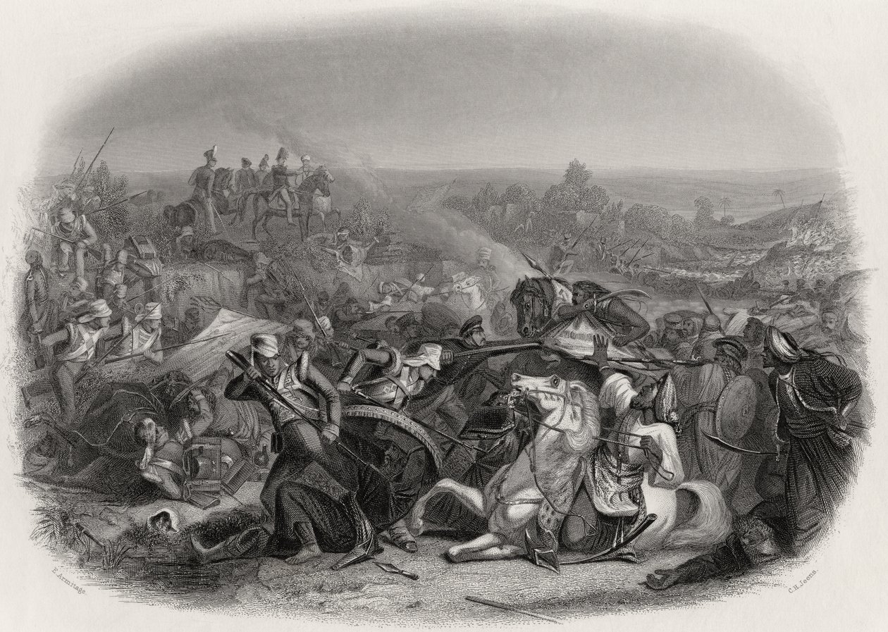 1843年的Meeanee战役，由CH Jeens雕刻（1827-79） 作者 爱德华·阿米蒂奇