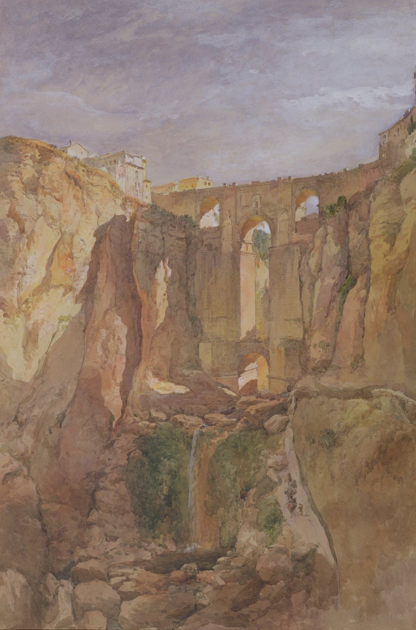 峡谷，隆达，西班牙（wc und gouache on paper） 作者 爱德华·安吉洛·古德尔