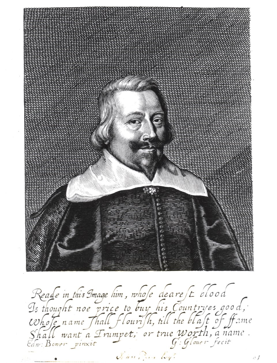 约翰·皮姆的肖像（约1584-1643）由乔治·格洛弗雕刻（1618-c.53） 作者 爱德华·鲍尔